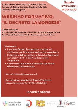 Un webinar formativo sulle novità introdotte con "Il decreto Lamorgese"