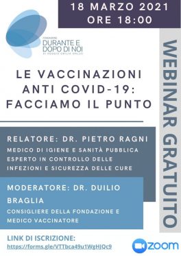 Incontro online “Le vaccinazioni anti covid-19: facciamo il punto”