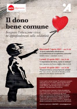"Il dono bene comune", tre incontri online con Aido