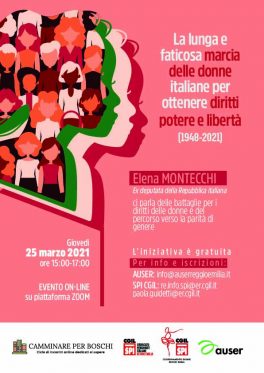 Il 25 marzo l'onorevole Elena Montecchi conclude il ciclo “Camminare per boschi”