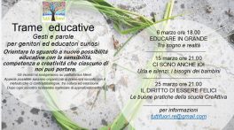 “Trame educative – Gesti e parole per educatori e genitori curiosi”: tre incontri online a marzo