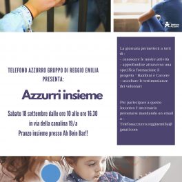 "Azzurri insieme": una giornata per conoscere il mondo di Telefono Azzurro