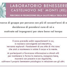 Nuovo laboratorio benessere di AIMA (Associazione Alzheimer) a Castelnovo Monti