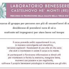 Nuovo laboratorio benessere di AIMA (Associazione Alzheimer) a Castelnovo Monti