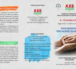 Corso di formazione per volontari di cure palliative con A.V.D. (Volontariato Assistenza Domiciliare)