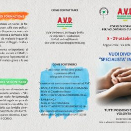 Corso di formazione per volontari di cure palliative con A.V.D. (Volontariato Assistenza Domiciliare)