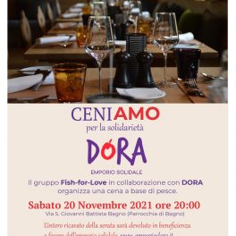 Cena a base di pesce per sostenere l'emporio solidale Dora