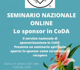 Seminario sul ruolo dello sponsor in CoDA (Codipendenti Anonimi Italia)