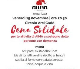 Cena al circolo Arci di Cadè per AIMA (Malattia Alzheimer)
