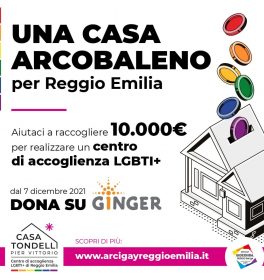 Raccolta fondi per sostenere la prima casa arcobaleno di Reggio Emilia