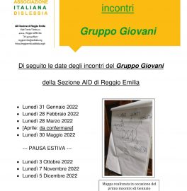 Proseguono gli incontri del Gruppo Giovani di AID (Associazione Italiana Dislessia)