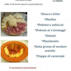 Cena al circolo Le Ciminiere il 6 marzo