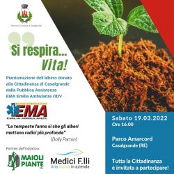 EMA Emilia Ambulanze dona un albero alla cittadinanza di Casalgrande