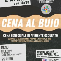 Cena sensoriale al buio agli Orti Spallanzani