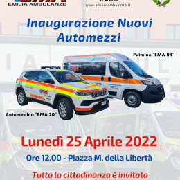 EMA Emilia Ambulanze inaugura due nuovi mezzi