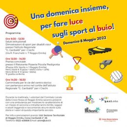 "Una domenica insieme, per fare luce sugli sport al buio!" con l'Unione Ciechi e Ipovedenti