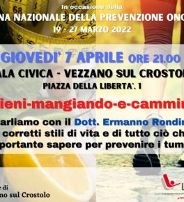 Una serata sulla prevenzione oncologica a Vezzano con LILT