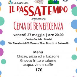 Cena di beneficenza per il progetto Passatempo