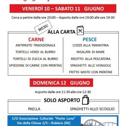 Cene e gastronomia a Rubiera con AVIS e AIDO