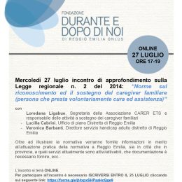 2022.07.27 Incontro Fondazione DDN RE Su Legge Regionale Caregiver