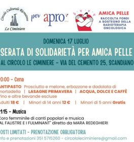 Serata benefica per APRO Onlus al circolo Le Ciminiere