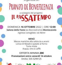 Pranzo in compagnia per sostenere il progetto Il PassaTempo