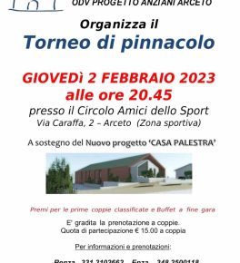 Torneo di pinnacolo per Progetto Anziani Arceto