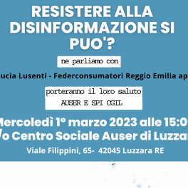 "Resistere alla disinformazione si può?" Altri incontri con Auser