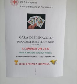 Pinnacolo benefico per il progetto Buon Samaritano della Croce Rossa di Carpineti