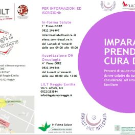 “Imparare a prendersi cura di sé”: incontri info-motivazionali con LILT Reggio Emilia