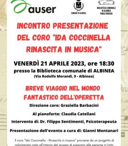 Ad Albinea presentazione del coro che, con la musica, aiuta a rinascere dopo un lutto