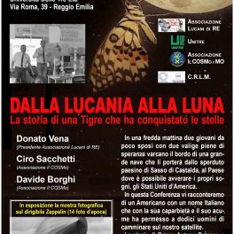 “Dalla Lucania alla Luna, storia di una Tigre che ha conquistato le stelle” il 7 giugno a Reggio Emilia