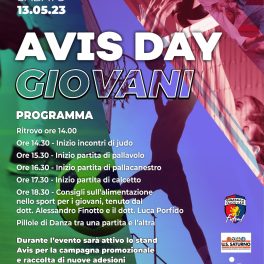 "Avis Day Giovani" il 13 maggio a Guastalla