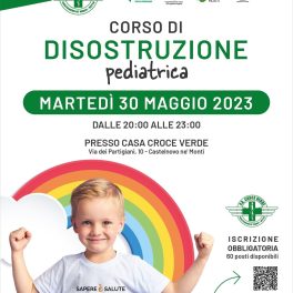 Corso disostruzione pediatrica il 30 maggio con Croce Verde Castelnovo Monti