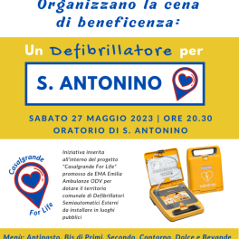 Un defibrillatore per Sant'Antonino: cena solidale il 27 maggio