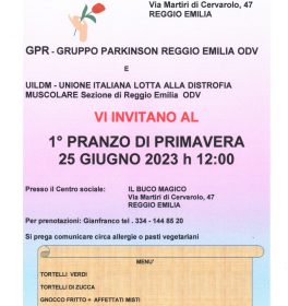 Pranzo di Primavera con Gruppo Parkinson e Uildm – Unione Italiana Lotta alla Distrofia Muscolare