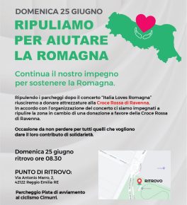 "Ripuliamo per aiutare la Romagna" il 25 giugno a Reggio Emilia