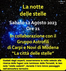 “La notte delle stelle” 2023 all'Oasi Lipu Celestina