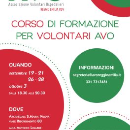 Corso 2023 per diventare volontari di AVO Reggio Emilia