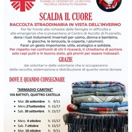 Raccolta di abiti invernali a Quattro Castella con la Caritas
