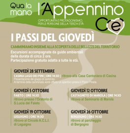 "I passi del giovedì" in Appennino, con passeggiate per ogni età