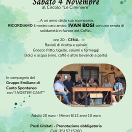 Cena benefica per il Core al circolo Le Ciminiere