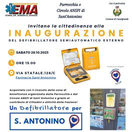 Un defibrillatore per Sant'Antonino di Casalgrande