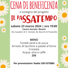 Cena primaverile per il progetto Il PassaTempo