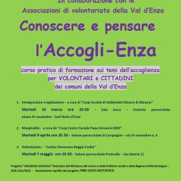 “Conoscere e pensare l’Accogli-Enza”, corso di formazione sull'accoglienza