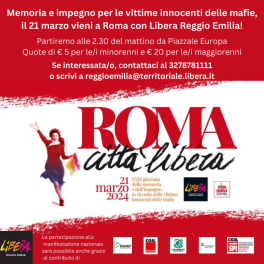 Partecipazione reggiana alla giornata per le vittime di mafia