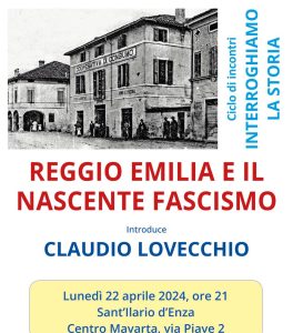 "Reggio Emilia e il nascente fascismo": incontro con l’associazione culturale Orizzonti