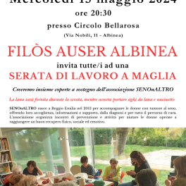 Una sera di lavoro a maglia per Senonaltro con il filos di Albinea