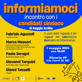 "Incontriamoci": i giovani reggiani a confronto coi candidati sindaco