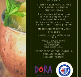 Aperitivo al Circolo Tennis di Reggio per l’Emporio Solidale Dora